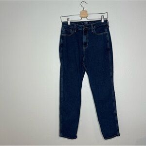 Hollister Ultra High Rise Mom Jeans Blue Dark Wash Cotton Blend Size 28